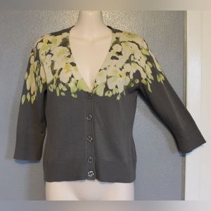 Tabitha Anthropologie Hanging Gardens Cotton Cardigan Sweater Small